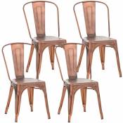 Ensemble de 4 chaises empilables en chaises de bar en métal. Couleur : Cuivre