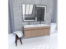 Ensemble de meubles avec vasques et miroirs led intégrée
