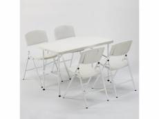 Ensemble de table rectangulaire 120x60 et 4 chaises