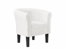 Fauteuil lounge chaise siège synthétique 70 cm blanc