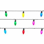 Guirlande lumineuse extérieure Bulbe câble vert 60 LED multicolore électrique