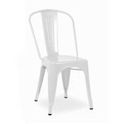 Iperbriko - Chaise blanc mat en métal Bengal