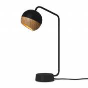 Lampe de table avec abat-jour en chêne noir