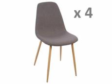 Lot de 4 - chaise design scandinave roka - gris foncé