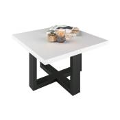 Meublorama - Table basse design forme carrée collection coxi Couleur noir et blanc. - Blanc