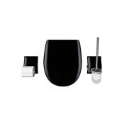 Olfa - Set accessoire wc ariane noir céramique Brillante - Descente assistée - Déclipsable