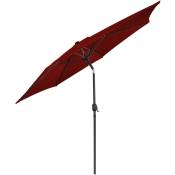 Parasol de Jardin 270 cm UV30+ Parasol d'Extérieur Parasol de Terrasse Manivelle Rouge Parapluie hawaïen - Rouge - Hengda