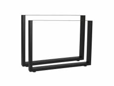Pieds de table 90 x 72 cm noir revêtement par poudre support piètement meuble helloshop26 16_0000649