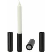 Porte-bougies à tige avec aimant - set de 4 / noir - taille : 10 cm (grand / noir)