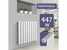 Radiateur chauffage centrale pour salle de bain salon cuisine couloir chambre à coucher panneau simple 60 x 61,4 cm blanc helloshop26 01_0000226