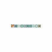 Sticker carrelage adhésif décoratif autocollant, motif carreaux de ciment ancien vert, orange et bleu, x9, 10 cm x 10 cm - Vert