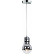 Suspension ampoule forme verre Luminaire de salle à manger suspendu rétro Suspension ampoule Retro Edison, couleur chrome, douille E27, DxH 15x120 cm
