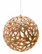 Suspension Floral / Ø 40 cm - Bicolore orange & bambou - David Trubridge orange en bois