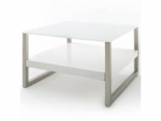 Table basse carrée bera 65 x 65 cm plateau en verre,