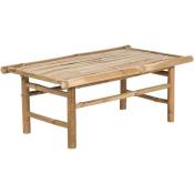Table Basse en Bambou Ton Bois Clair Rectangulaire 80 x 45 cm Style Rustique Todi