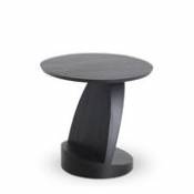 Table d'appoint Oblic / Teck - Ø 52 cm - Ethnicraft noir en bois