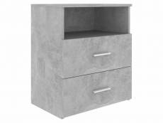 Table de chevet gris béton 50x32x60 cm