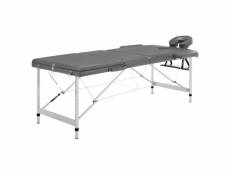 Table de massage avec 3 zones cadre en aluminium banc