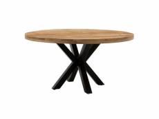 Table de repas ronde bois massif/métal 150 cm - minui