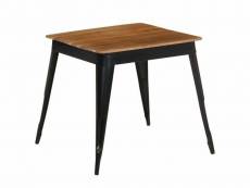 Table de salon salle à manger design bois d'acacia et acier 75 cm helloshop26 0902308