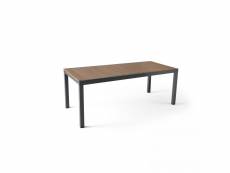 Table extensible en aluminium et polywood marron