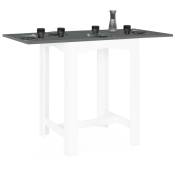 Table haute de bar extensible dona 2 à 4 personnes blanche plateau gris 65-130 cm