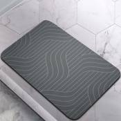 Tapis de sol de salle de bain, terre de diatomées absorbante, avec support en caoutchouc antidérapant, tapis de sol carré de salle de bain, frais,