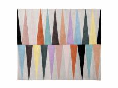 Tapis design triangle en laine - jersy multicolore