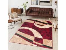 Tapiso dream tapis moderne abstrait cercles vagues rouge beige 120 x 170 cm 4959A RED 1,20-1,70 CHEAP PP BLX
