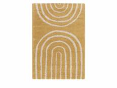 Victoria iii - tapis contemporain à motif géométrique - couleur - jaune moutarde, dimensions - 120x170 cm