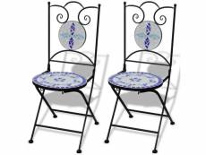 Vidaxl 2 chaises de bistrot en mosaïque bleue / blanc 41531