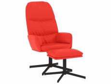 Vidaxl chaise de relaxation avec tabouret rouge similicuir