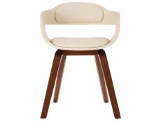 Vidaxl chaise de salle à manger blanc bois courbé et similicuir