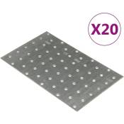 Vidaxl - Plaques perforées 20 pcs 2 mm 200x120 mm acier galvanisé