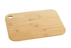 WENKO Planche à découper en bambou M - Planche de cuisine, planche à découper avec trou de préhension, ménage la lame, Bambou, 28 x 0.8 x 20 cm, Marro