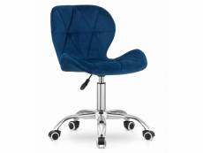 Avolka - fauteuil style moderne bureau/chambre d'ado - 73.5x56.5x46.5 cm - chaise de bureau pivotante - bleu