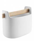 Bac de rangement Toolbox / L 19 x H 15 cm - Céramique & chêne - Eva Solo blanc en céramique