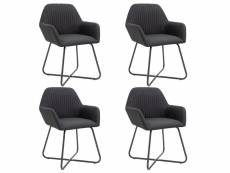 Bata - lot x4 chaises de salle à manger tissu noir