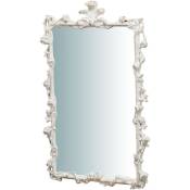 Biscottini - miroir vertical en bois, finitions blanc cérusé. L59XPR6XH98 cm. fabriqué en italie