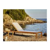 Bocarnea - Chaise longue levata en acacia et textilene - Gris Perle