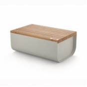 Boîte à pain Mattina / Acier & bambou - 34 x 21 cm - Alessi gris en métal