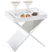 Caesaroo - Table basse 40x40 cm Blanc mat en mdf Blanc