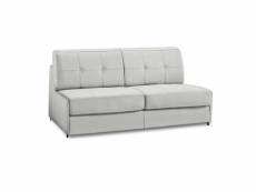 Canapé lit compact 3-4 places denso express 160cm cuir vachette blanc matelas 18cm 20100845900