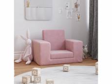 Canapé original pour enfants rose peluche douce - 53 x 38 x 40