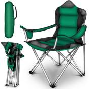 Chaise de camping pliante vert jusqu'à 150 kg chaise