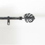 Douceur D'intérieur - Kit tringle extensible 120 à 210 cm patiné Tropi noir argent - Noir