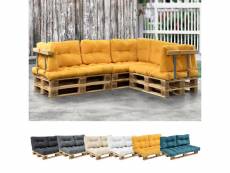 [en.casa] 1x coussin de siège pour canapé d'euro palette [moutard] coussins de palettes in/outdoor rembourrage meuble