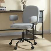 [en.casa] - Chaise de bureau Kaarina avec accoudoirs hauteur d'assise 50 - 60 cm gris clair
