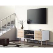 Fitueyes Wampat M-NOR1351W Meuble tv en bois pour écrans