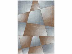 Grafic - tapis patchwork vintage - cuivre et gris 080